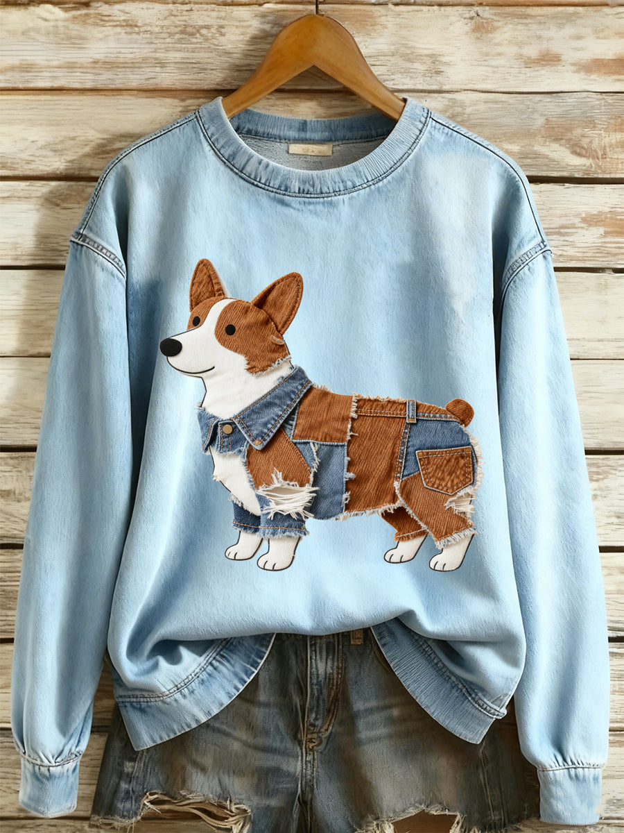 Cowboy Collage Animal Imprimé Sweat-shirt à manches longues pour femmes