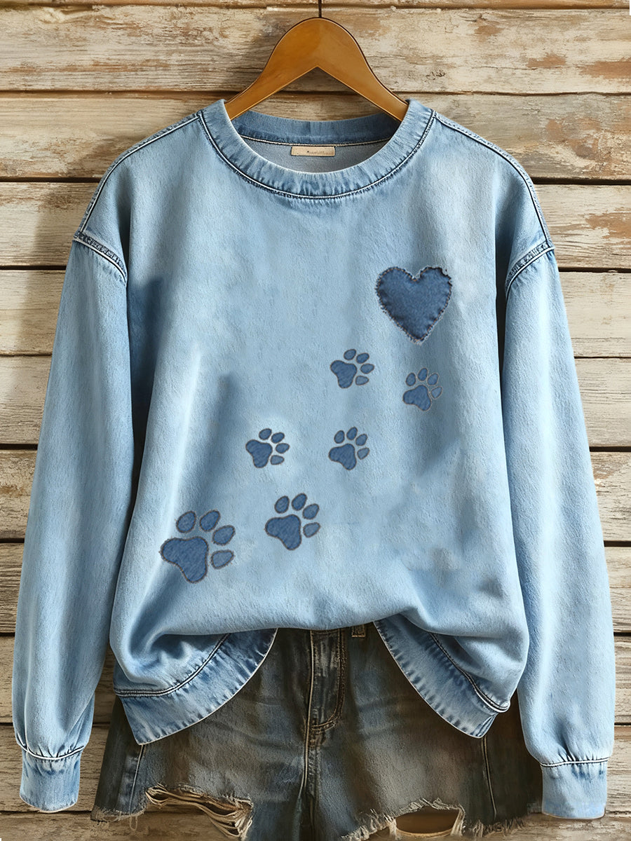Sweatshirt Dog Paw Femme