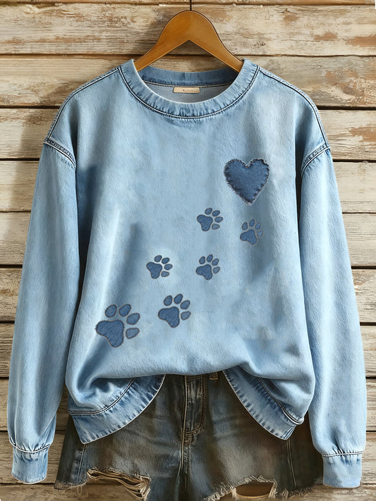 Sweatshirt Dog Paw Femme