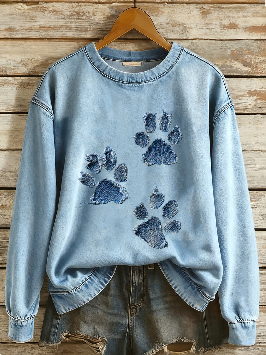 Sweatshirt Dog Paw Femme