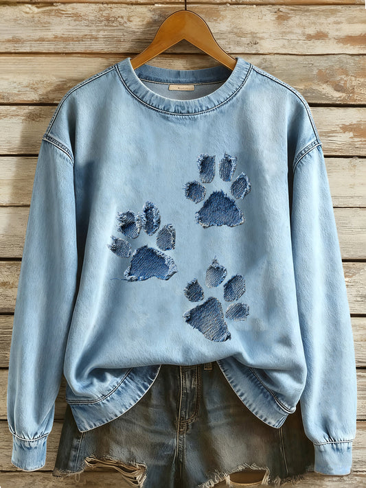 Sweatshirt Dog Paw Femme