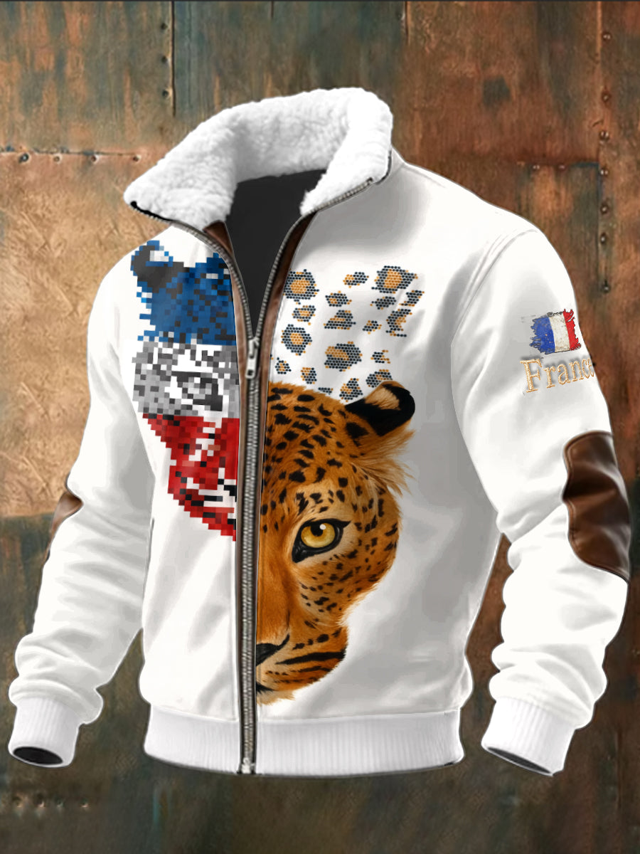La veste occasionnelle des hommes avec la conception française de tigre
