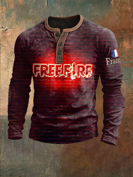 Sweat-shirt à rayures françaises bordeaux pour hommes