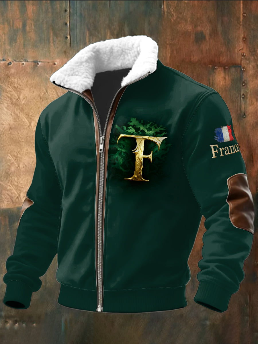 Veste à imprimé French Initial F Design Homme