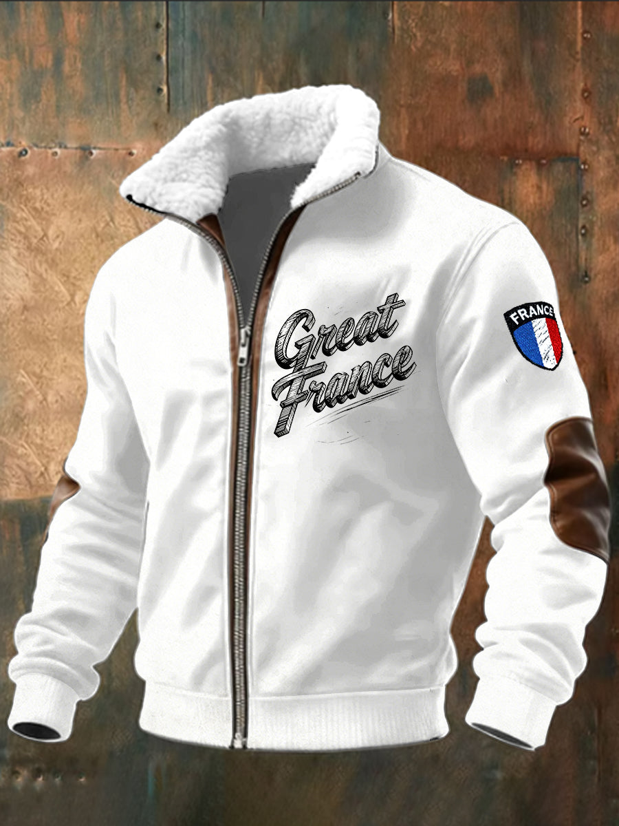 Veste à capuche pour homme French White Minimalist