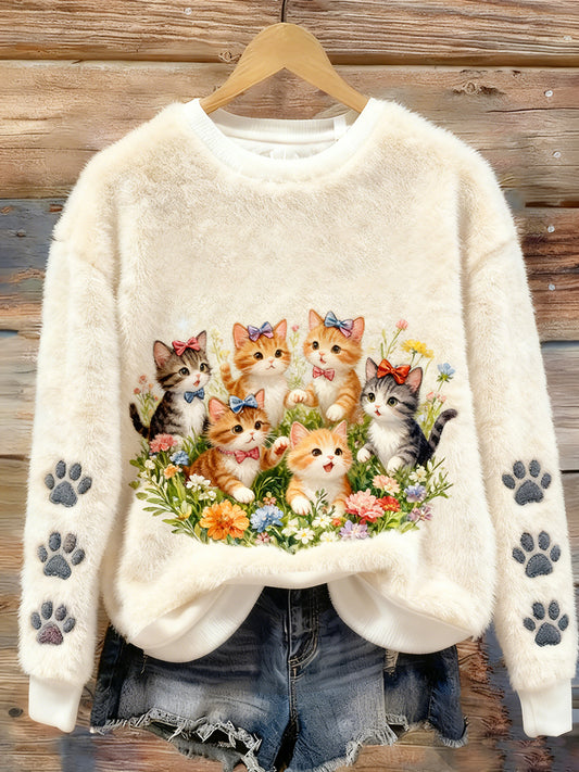 Top en flanelle décontracté à imprimé animal rétro pour femmes