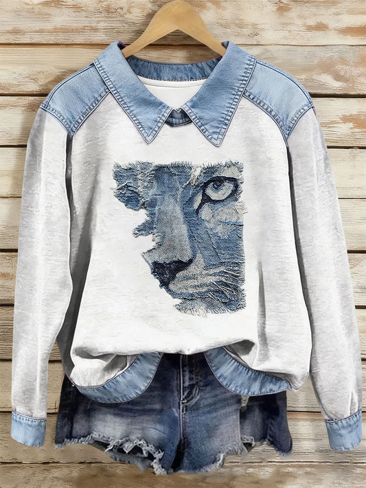 Top décontracté Cat Art Print pour femmes