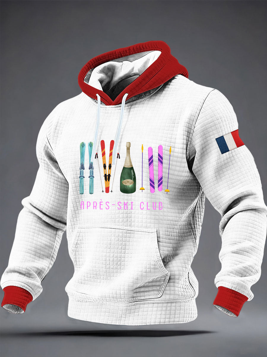 Sweat à capuche en coton à carreaux après-ski pour homme