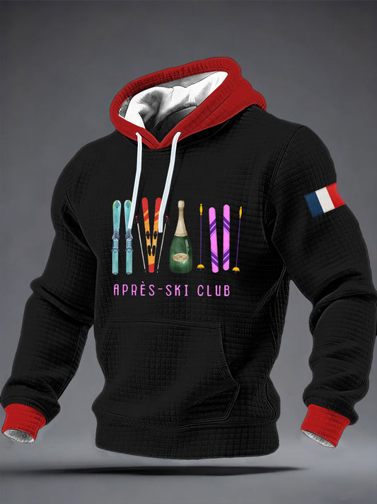 Sweat à capuche en coton à carreaux après-ski pour homme