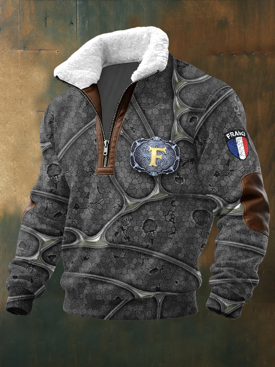 Sweat Homme French Initial F Design à Col Montant