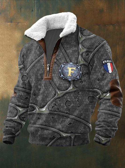 Sweat Homme French Initial F Design à Col Montant