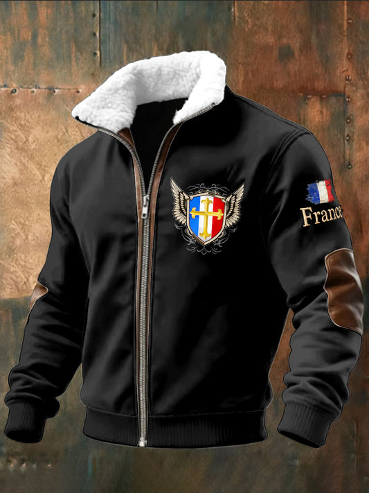 Le sweat-shirt des hommes avec la conception française de gradient de drapeau