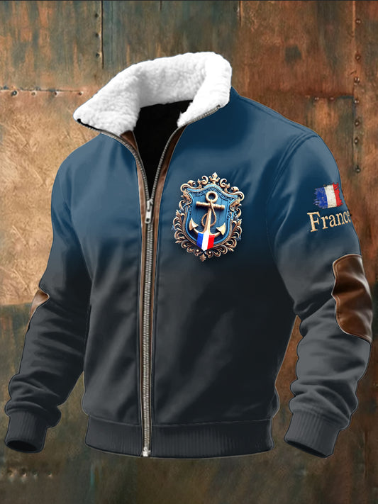 Le sweat-shirt des hommes avec la conception française de gradient de drapeau