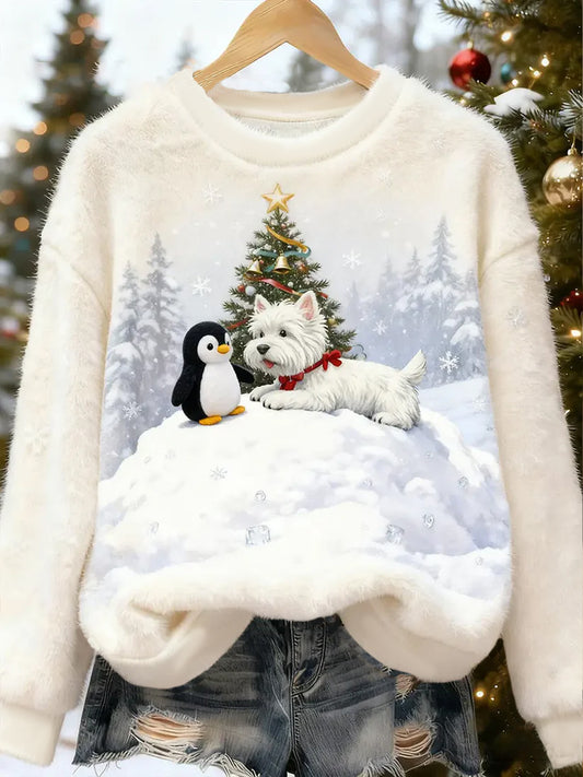 Sweat à capuche en flanelle mignon pour femme