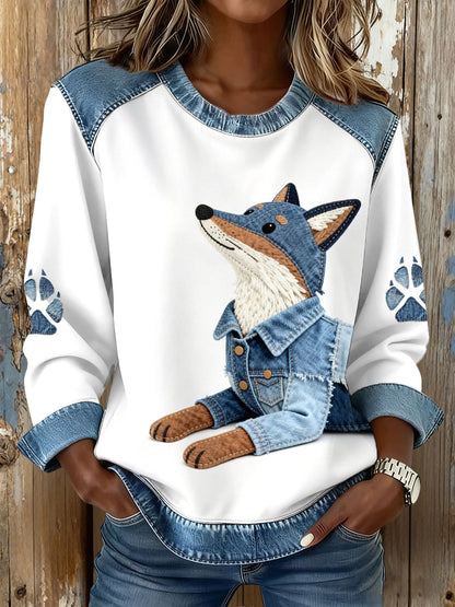 Sweat-shirts Fox Print Femme