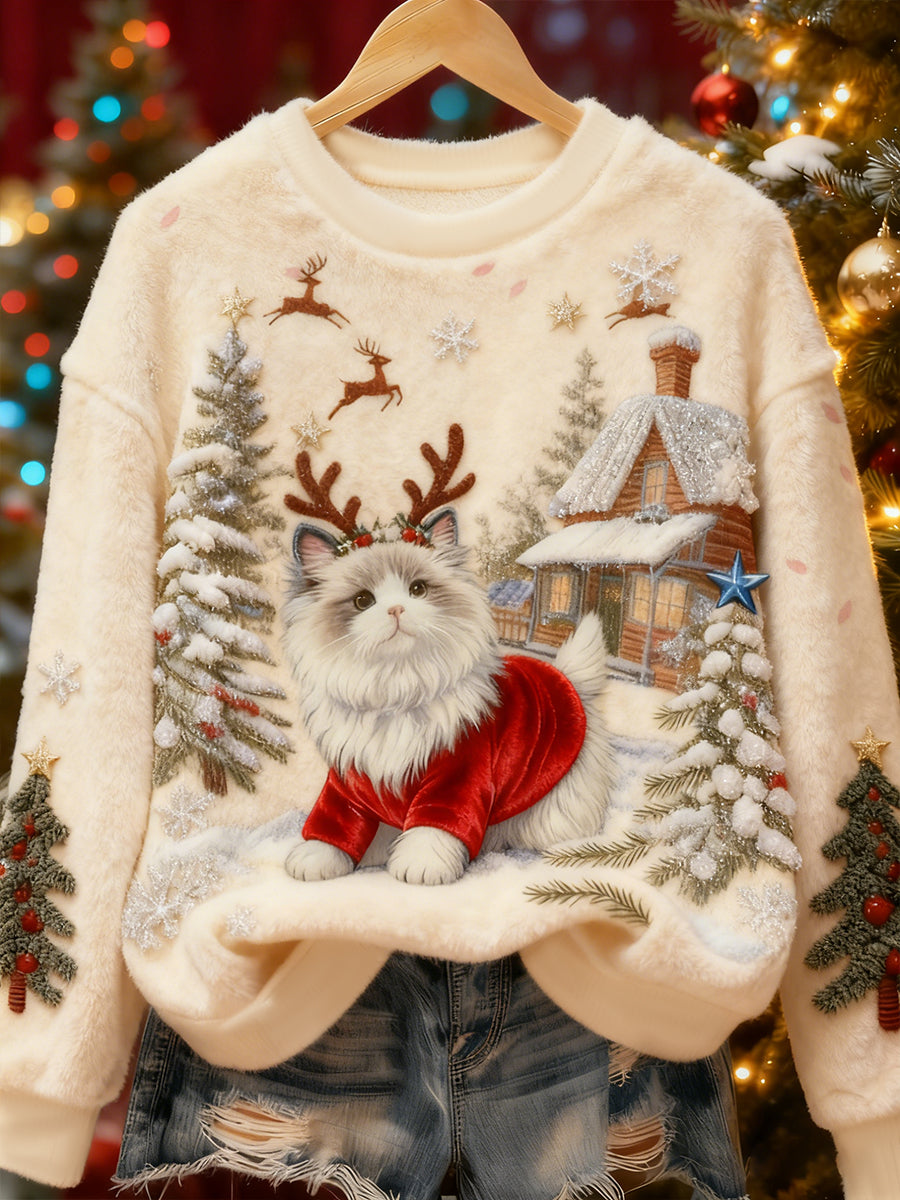 Sweat à capuche en flanelle mignon pour femme