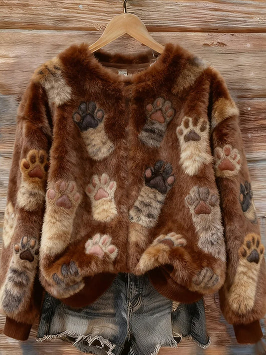 Haut en flanelle de confort décontracté imprimé Art de Noël animal rétro pour femmes