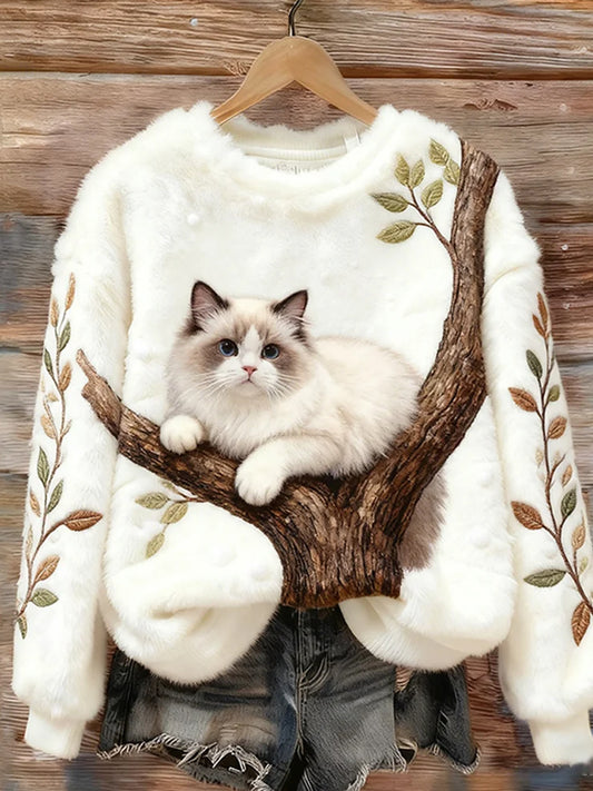 Top en flanelle décontracté à imprimé animal rétro pour femmes