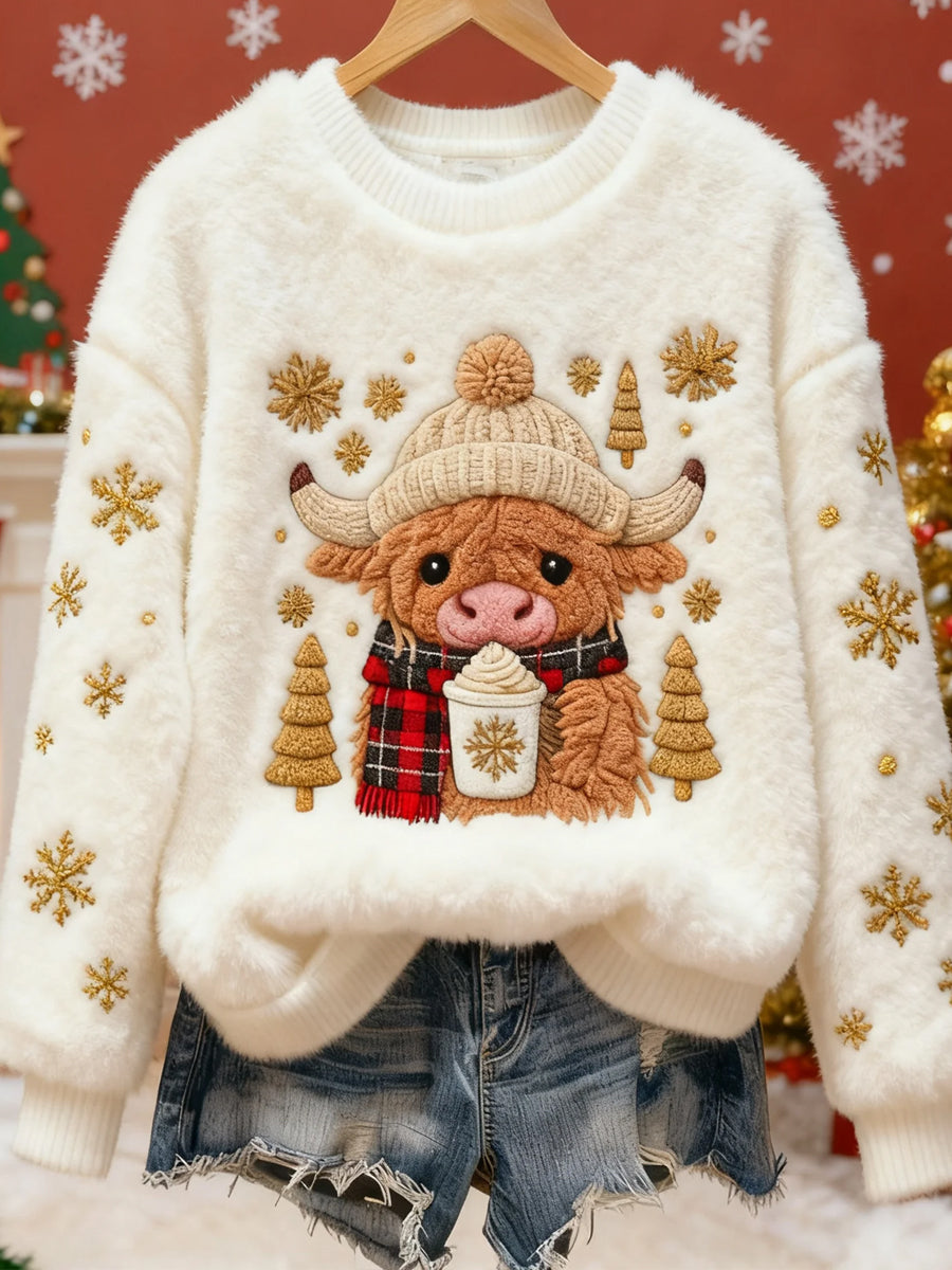 Top en flanelle décontracté à imprimé animal rétro pour femmes