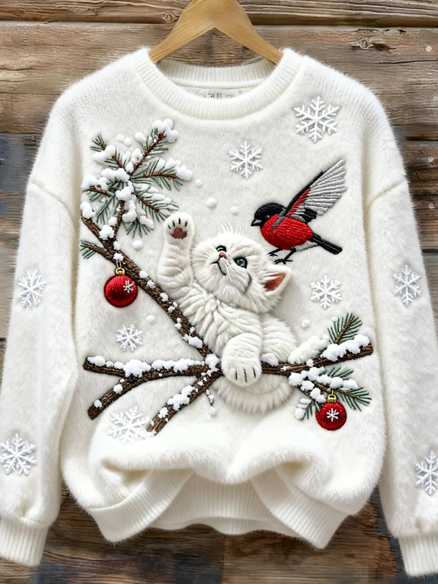 Haut en flanelle confortable à imprimé animal rétro pour femmes