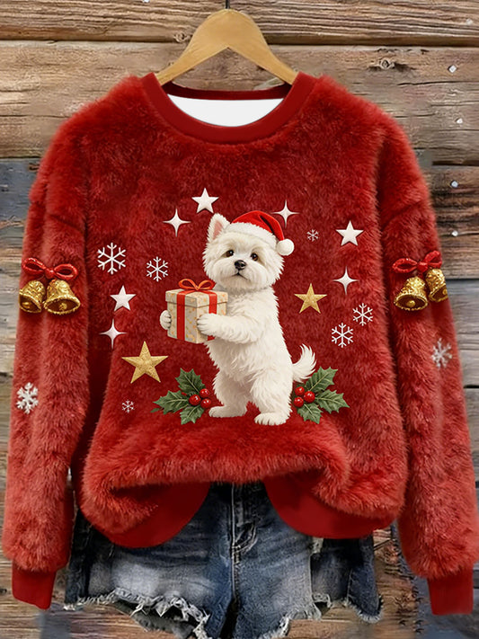 Femme West Highland blanc Terrier Westie Noël flanelle Hoodie