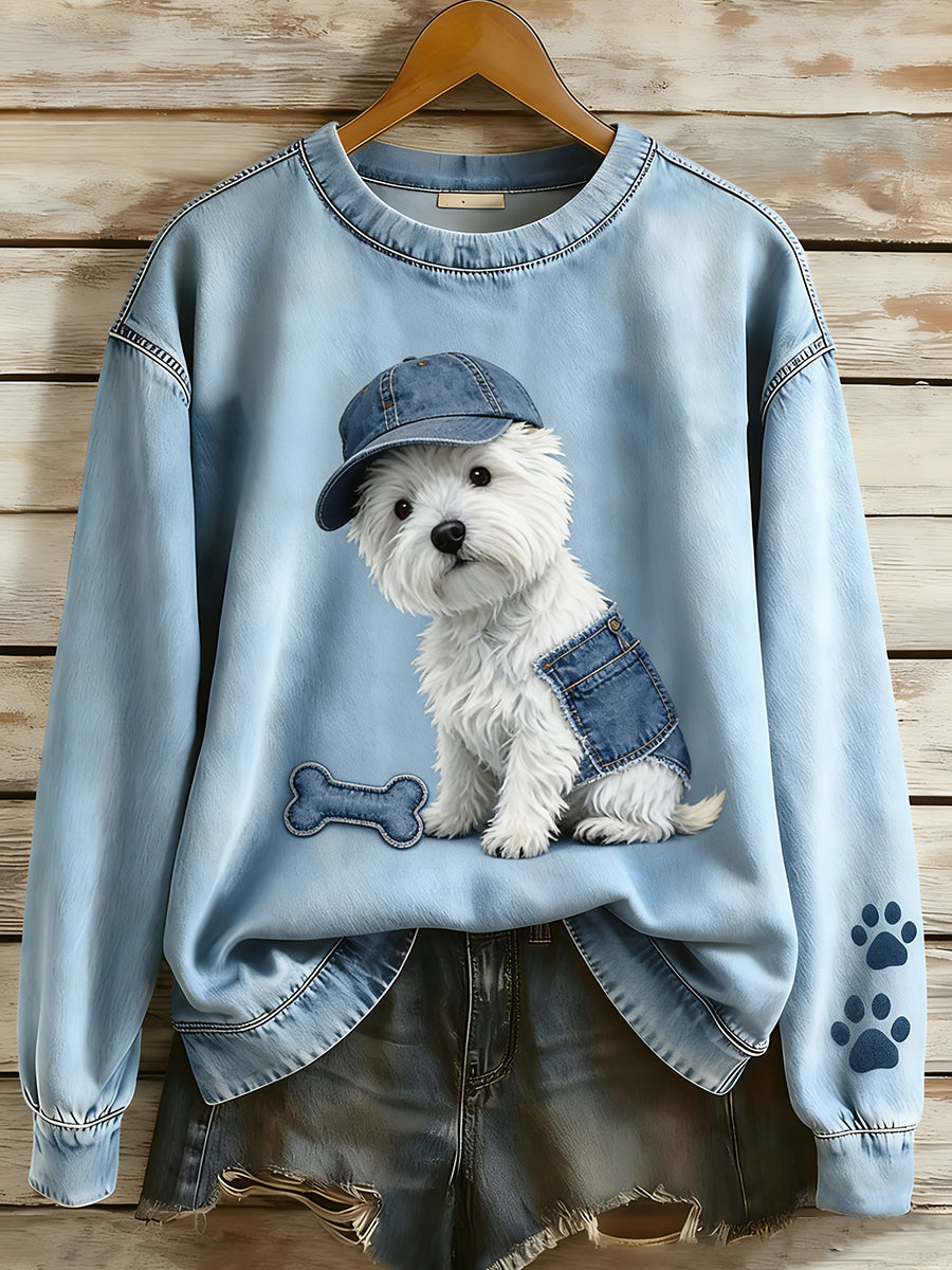 Haut décontracté confortable à imprimé animal rétro unisexe