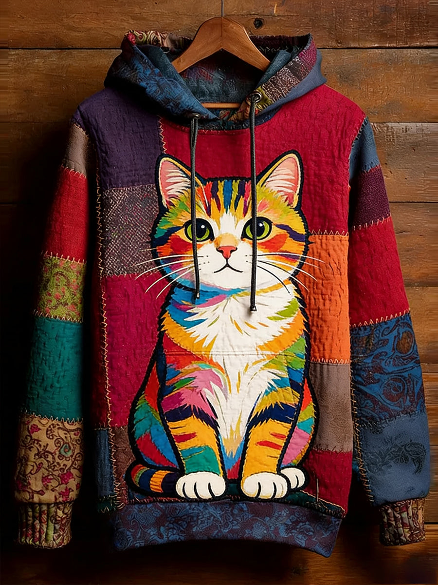 Sweat-shirt décontracté confortable imprimé Art animal rétro unisexe