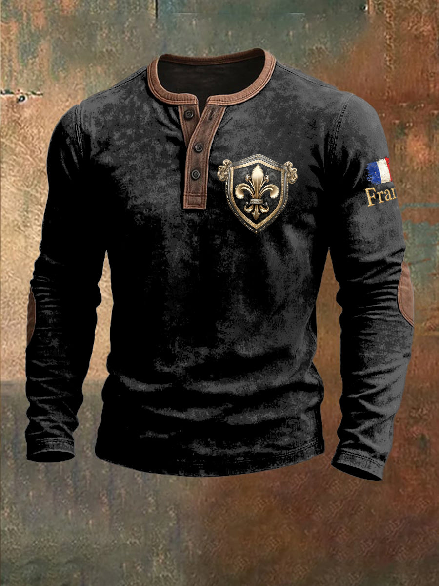 Sweat-shirt Homme France Iris Logo Imprimé Patchwork