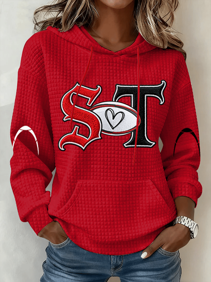 Imprimé Rugby des femmes de grande taille à capuchon