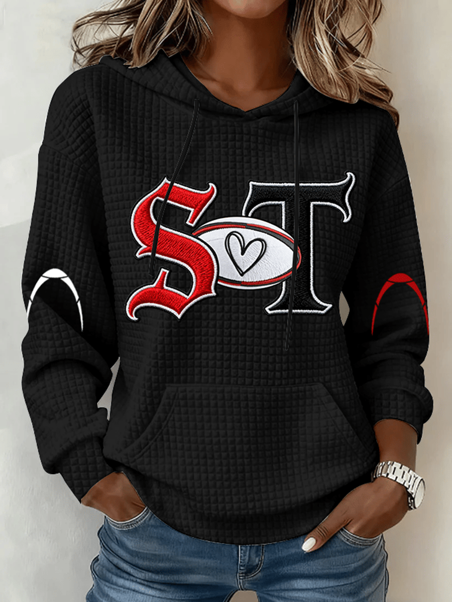 Imprimé Rugby des femmes de grande taille à capuchon