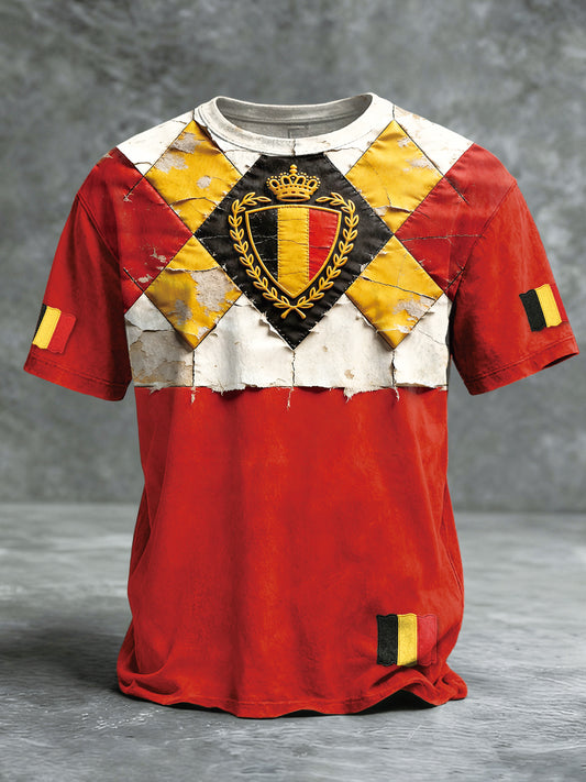 Imprimé de mode Vintage lâche T-shirt à manches courtes