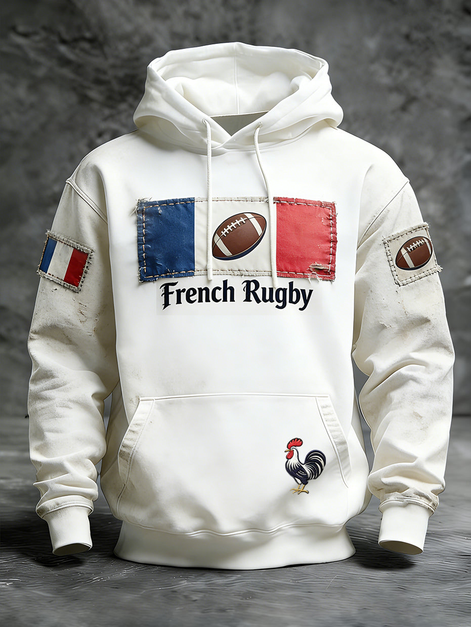 Sweat-shirt décontracté et confortable rétro style rugby français
