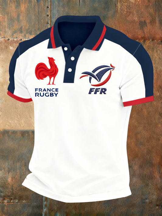 Polo à imprimé rugby français Homme