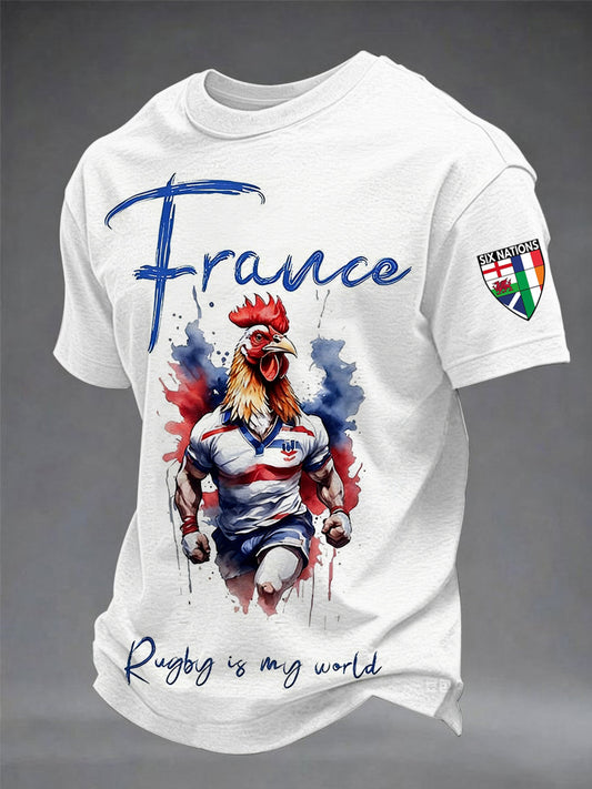 T-shirt imprimé French Rugby Cheering pour homme