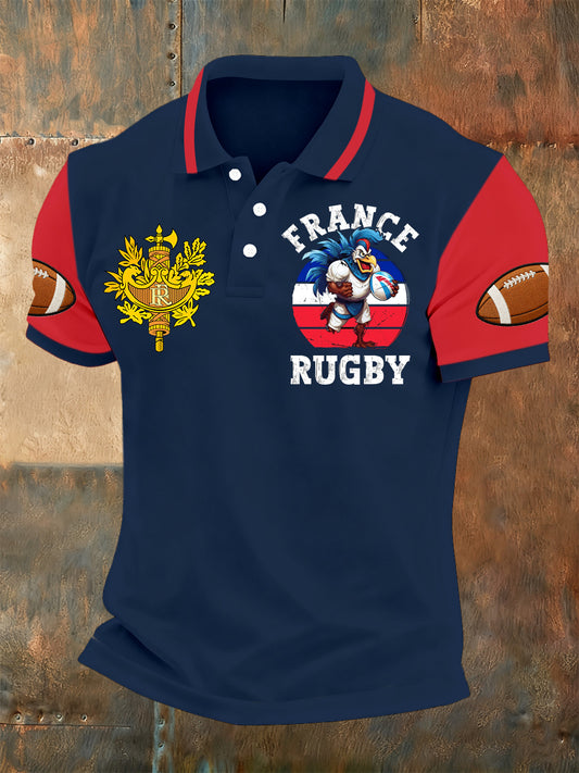 Polo à imprimé rugby français Homme