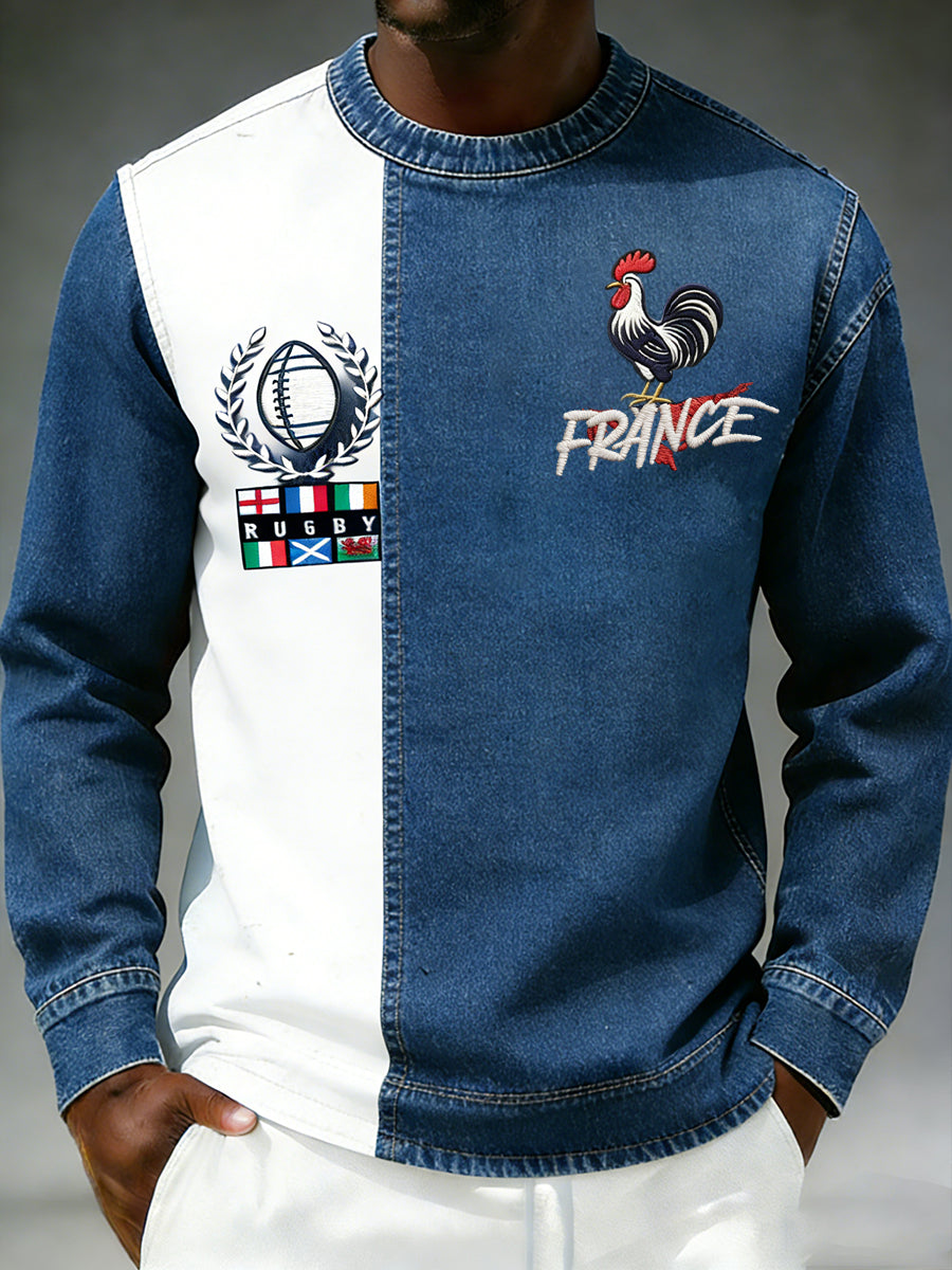 Haut décontracté et confortable d’inspiration rétro-rugby à la française