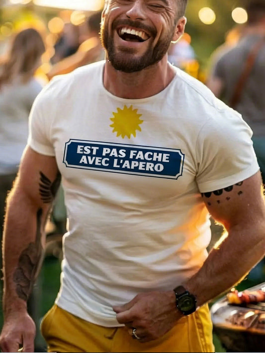 T-shirt à manches courtes EST PAS FACHE AVEC L'APERO Homme