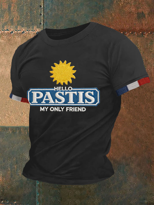 T-shirt manches courtes pour hommes Hello Pastis Mon seul ami