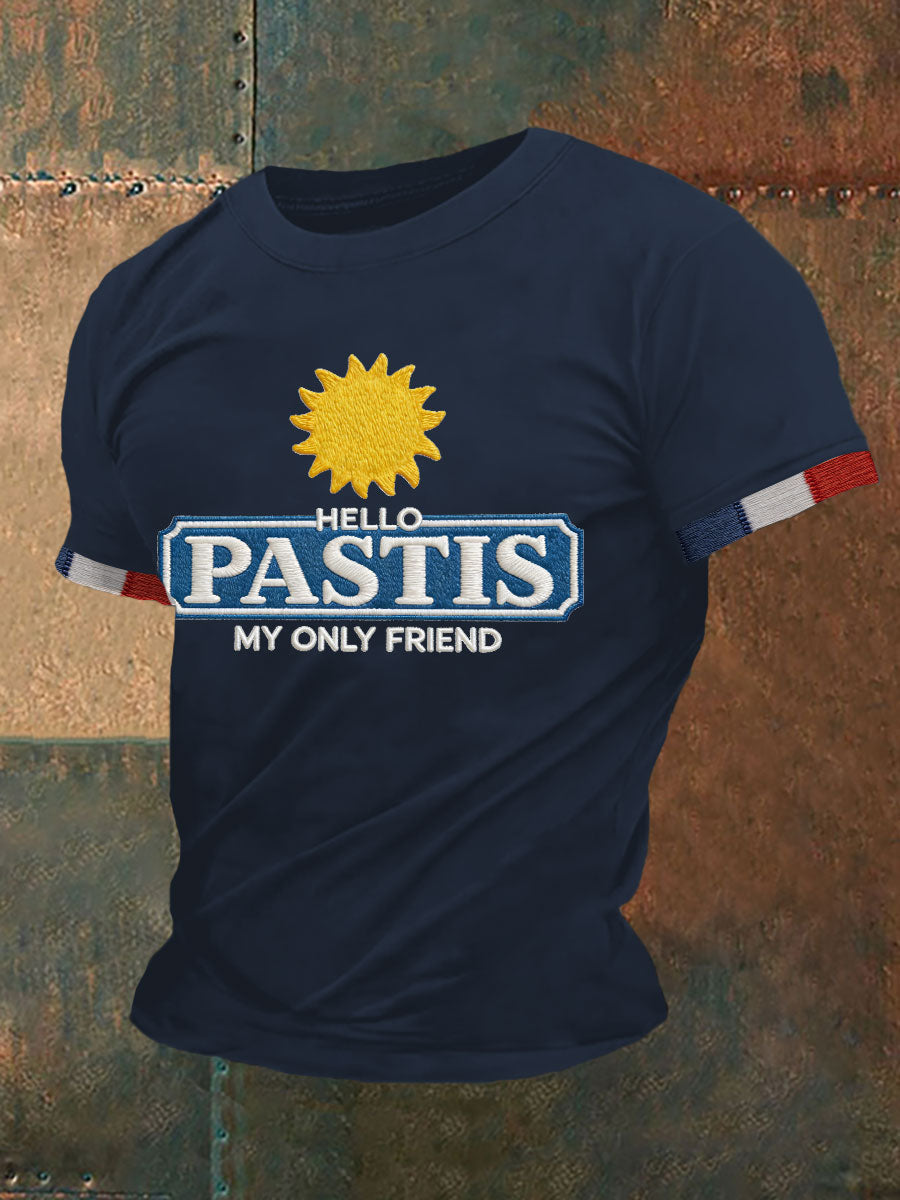 T-shirt manches courtes pour hommes Hello Pastis Mon seul ami