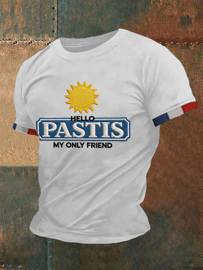 T-shirt manches courtes pour hommes Hello Pastis Mon seul ami