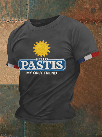 T-shirt manches courtes pour hommes Hello Pastis Mon seul ami