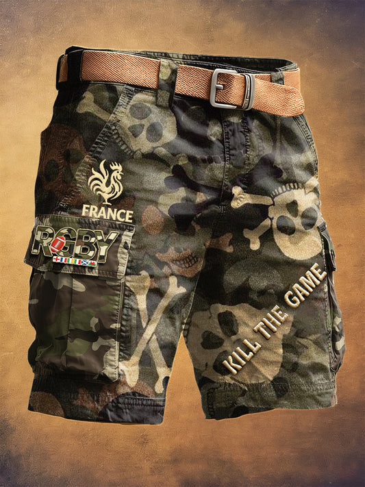 Shorts décontractés de travail pour homme, motif camouflage, Tournoi des Six Nations de rugby