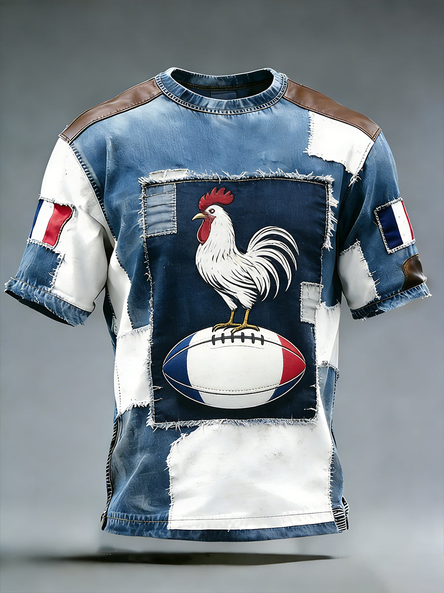 T-shirt décontracté et confortable au style rétro rugby français