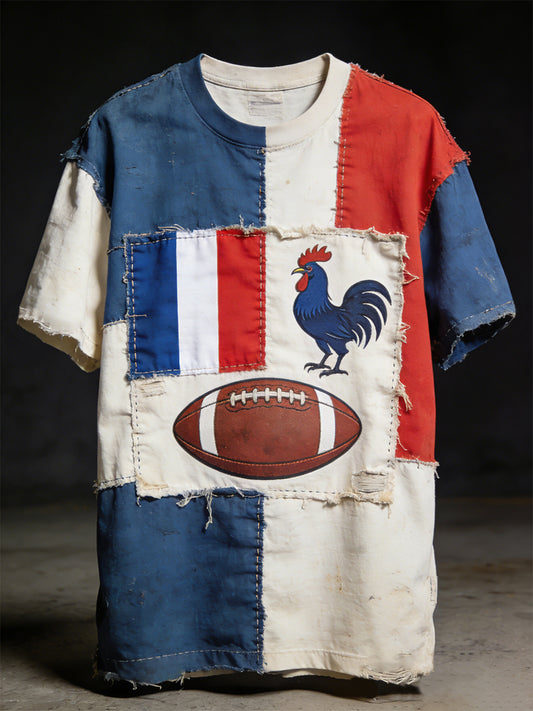 T-shirt décontracté et confortable au style rétro rugby français