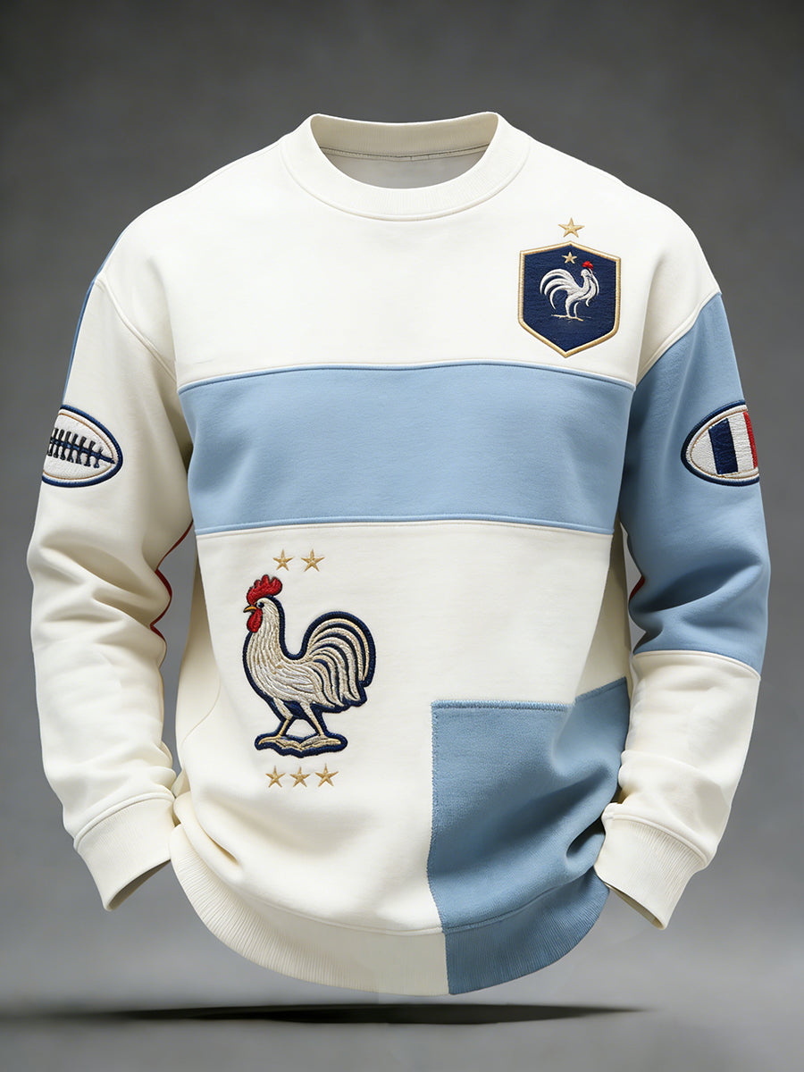 Sweat-shirt décontracté et confortable au style rétro français de rugby