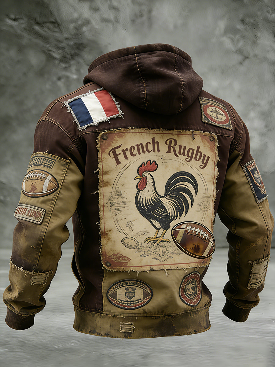 Sweat-shirt décontracté et confortable au style rétro français de rugby
