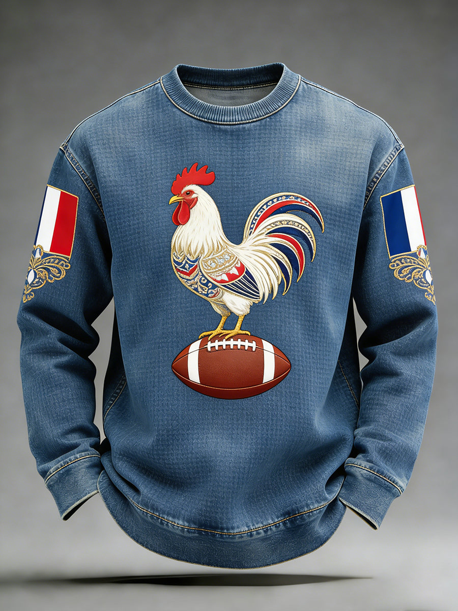 Sweat-shirt décontracté et confortable au style rétro français de rugby