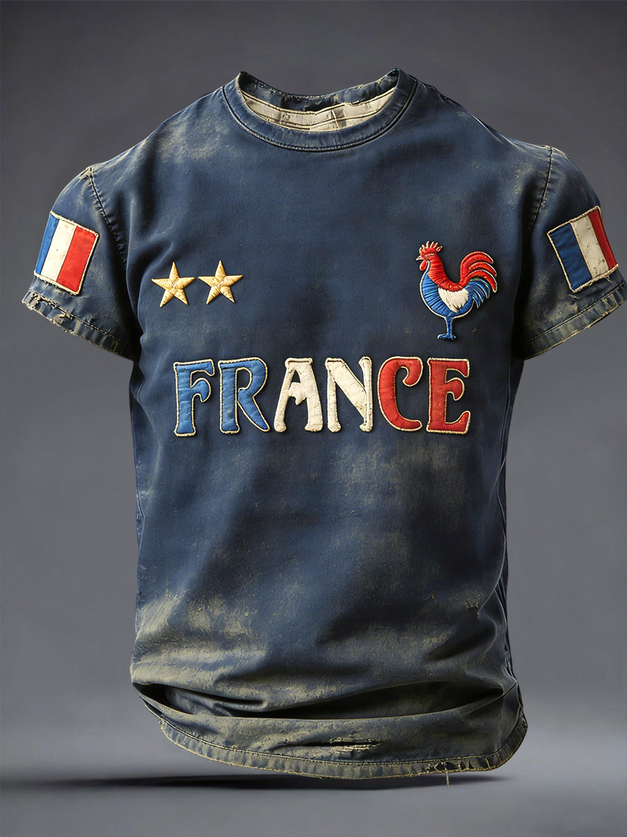T-shirt décontracté rétro fan de football français
