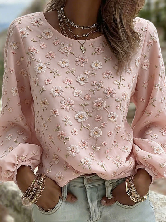 T-shirt décontracté imprimé floral pour femmes