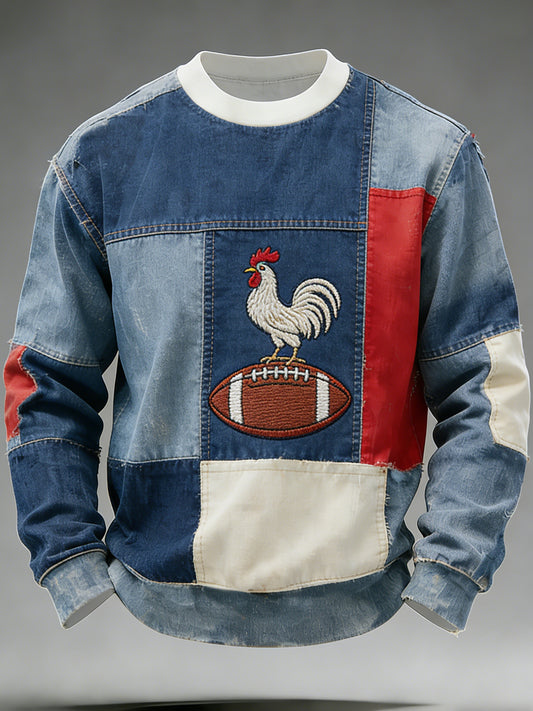 Sweat-shirt rétro de style rugby français, décontracté et confortable